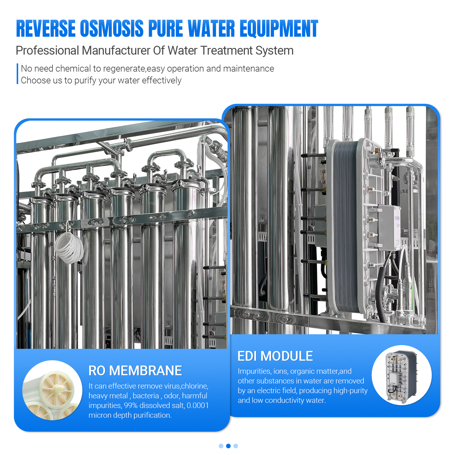 Automatic control valves and security filter for ultrapure water system