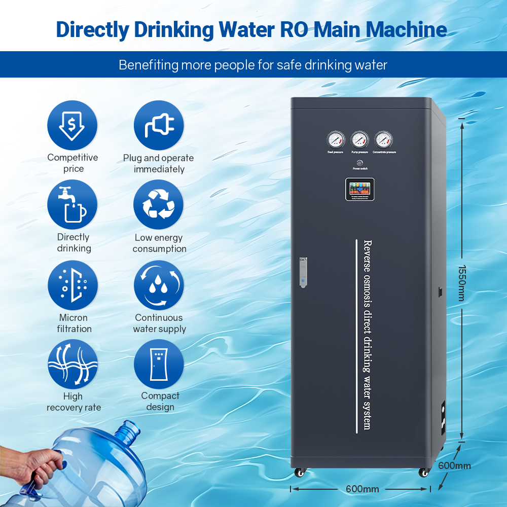 Reverse osmosis cabinet water treatment system for commercial use