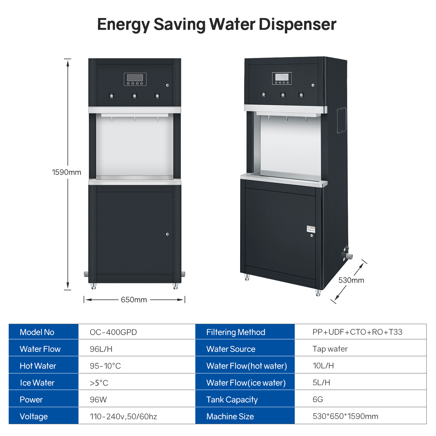 Commercial RO System Water Purification Hot and Cold Water in One