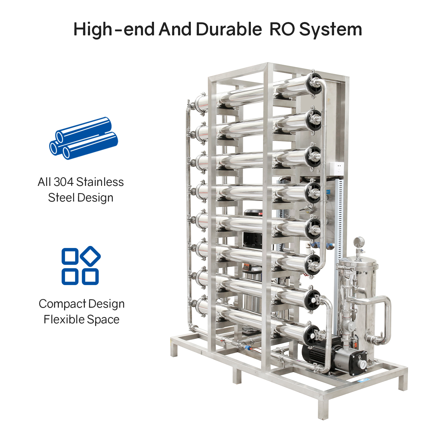 2000LPH Water Treatment Full Stainless Steel Reverse Osmosis System