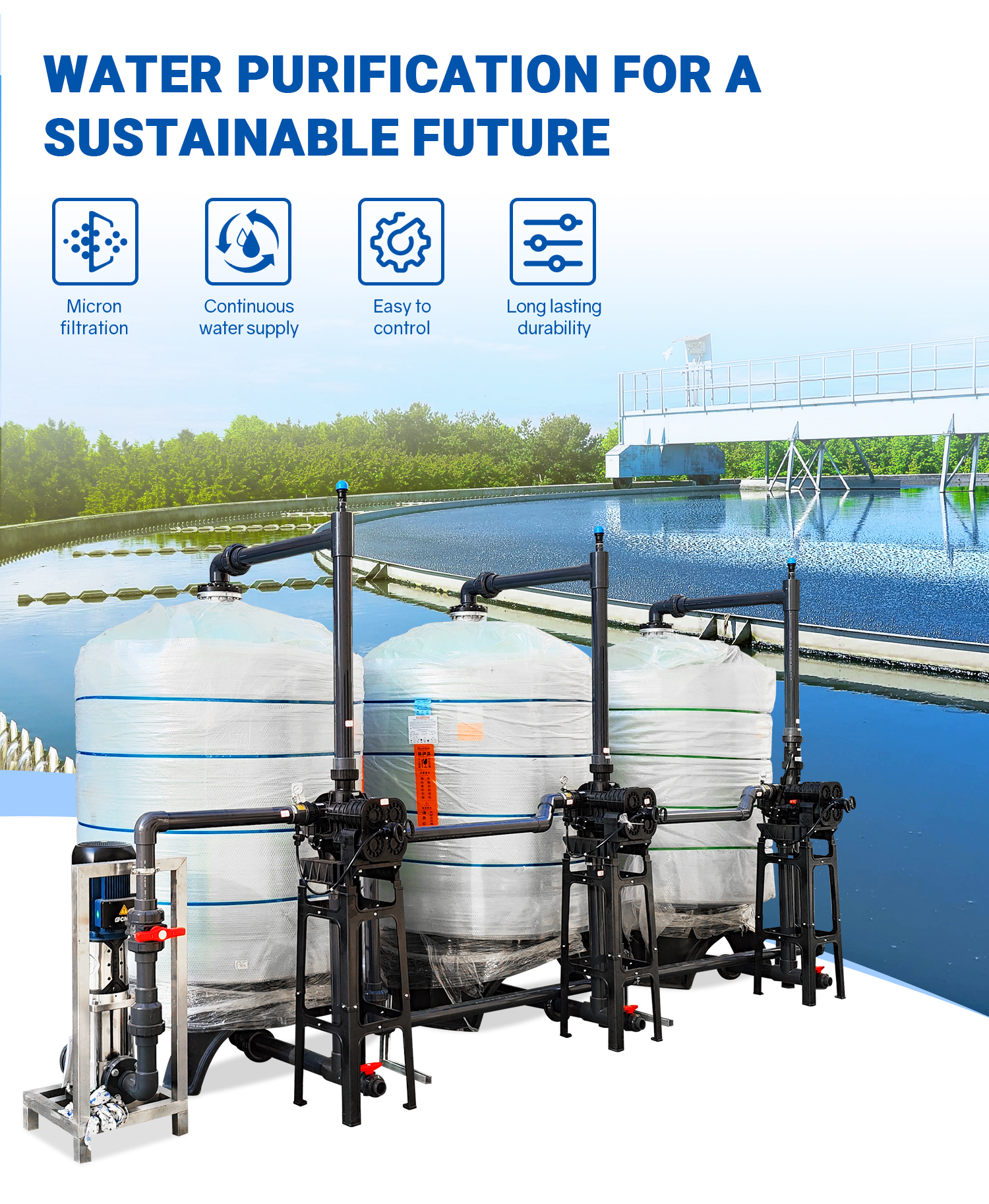 30T/H Pre-Processing Water Treatment System: Sand, Carbon, and Softener Filtration Solutions